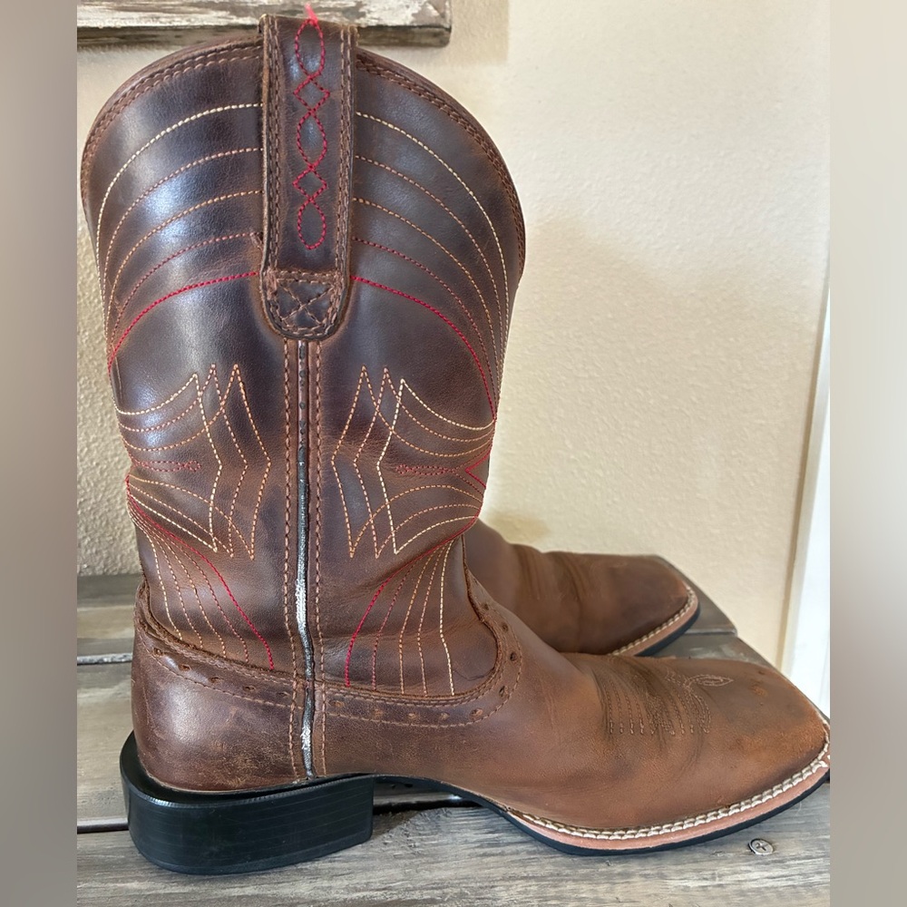 Men’s Ariat Sport Western Performance Wide Square Toe Cowboy Boot Sz 7.5D - Picture 9 of 13